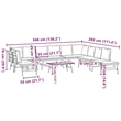 vidaXL Steel Large Garden Bench in Black