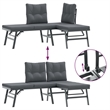vidaXL Steel Large Garden Bench in Black