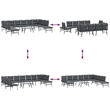 vidaXL Steel Large Garden Bench in Black