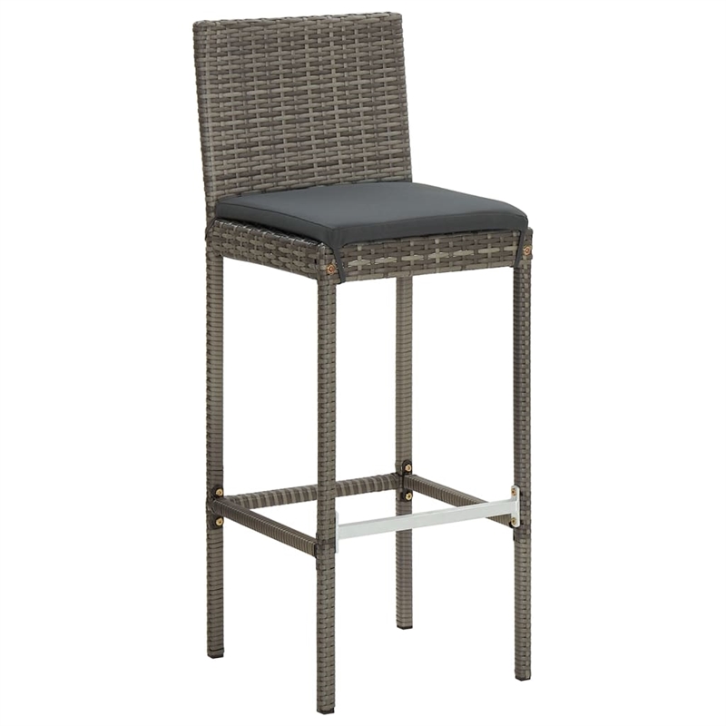 vidaXL 3 Piece Solid Acacia Wood Standard Bar Set in Gray