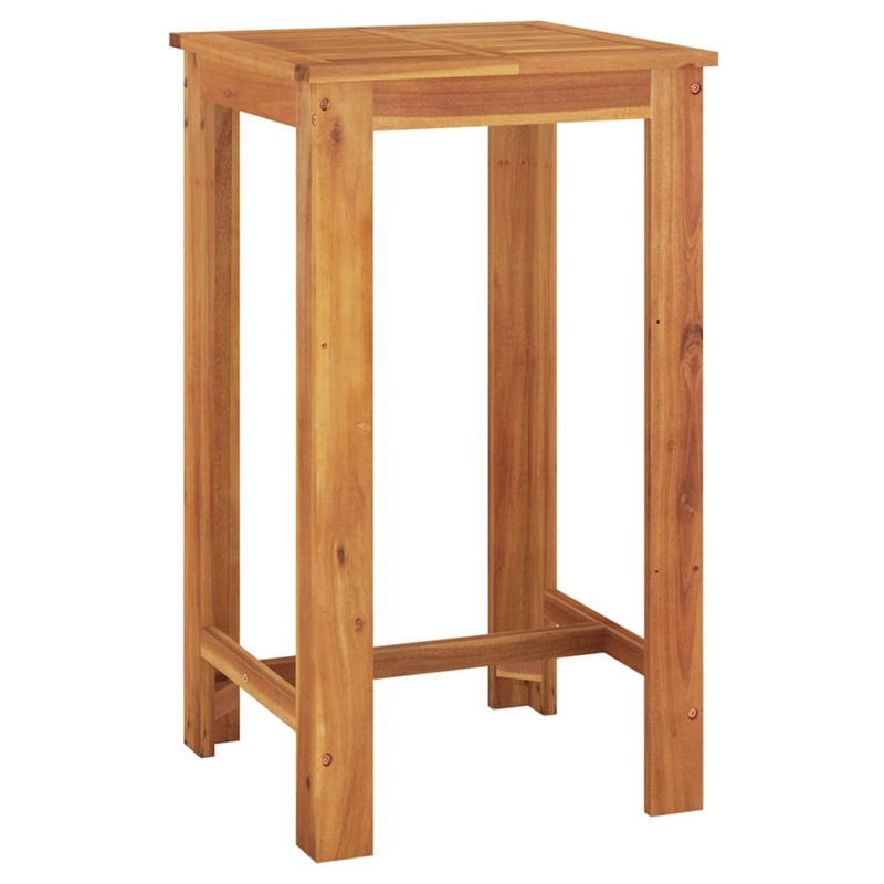 vidaXL 3 Piece Solid Acacia Wood Standard Bar Set in Gray
