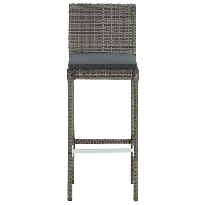 vidaXL 3 Piece Solid Acacia Wood Standard Bar Set in Gray