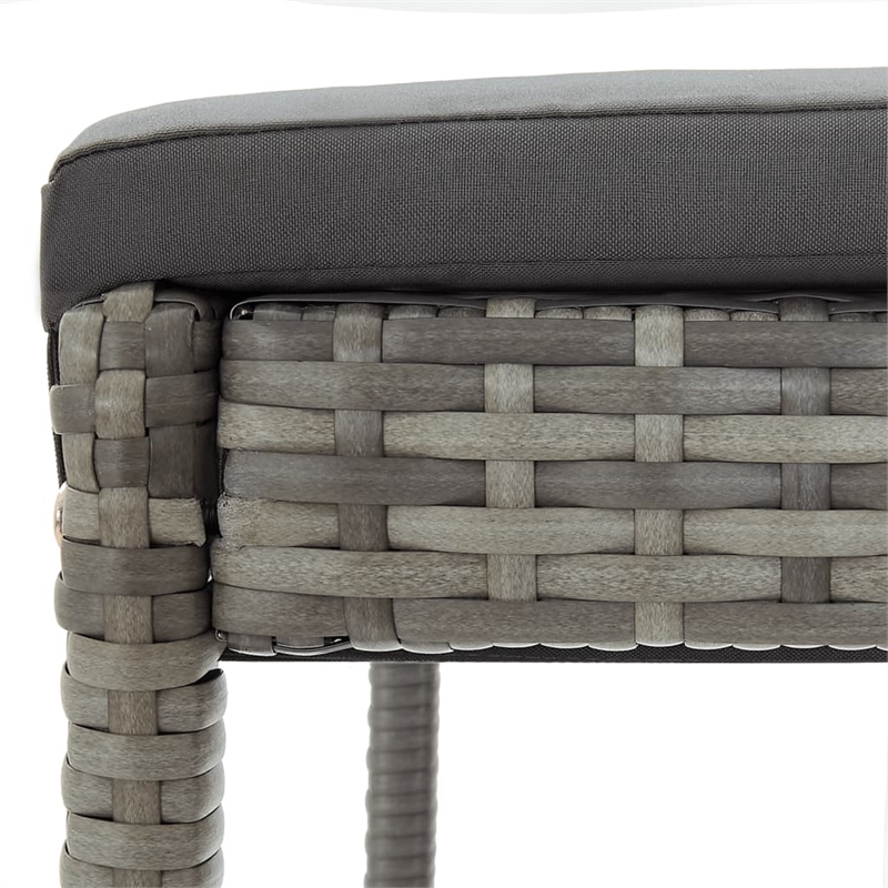 vidaXL 3 Piece Solid Acacia Wood Standard Bar Set in Gray