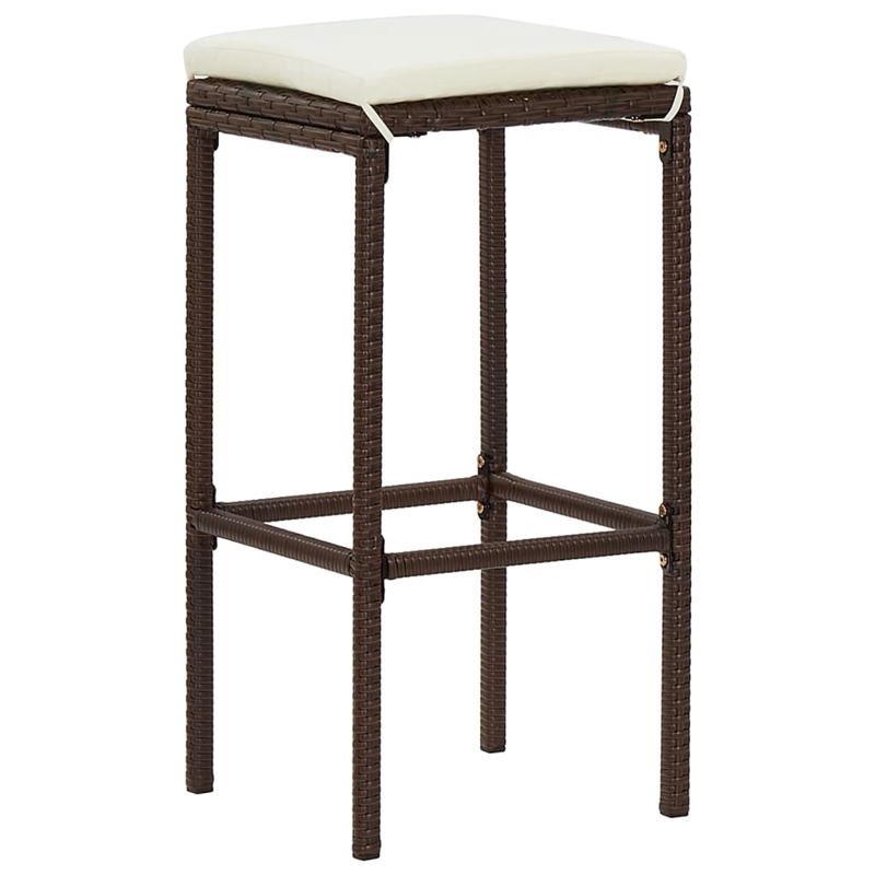 vidaXL 5 Piece Solid Acacia Wood Bar Set in Brown/Cream