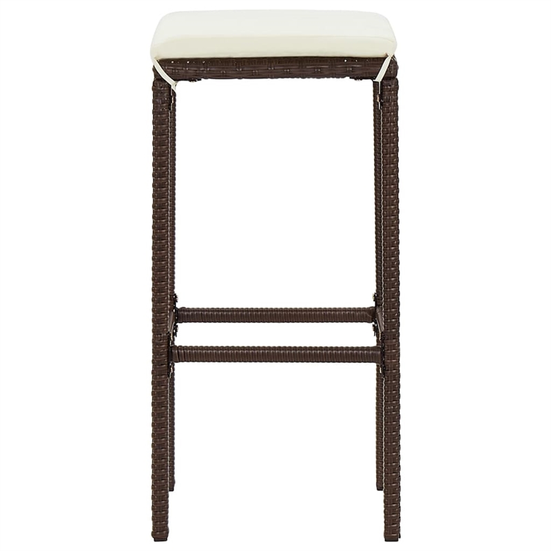 vidaXL 5 Piece Solid Acacia Wood Bar Set in Brown/Cream