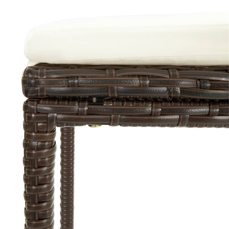 vidaXL 5 Piece Solid Acacia Wood Bar Set in Brown/Cream