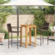vidaXL Solid Acacia Wood Bar Set in Brown