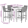 vidaXL Solid Acacia Wood Standard Bar Set in Black