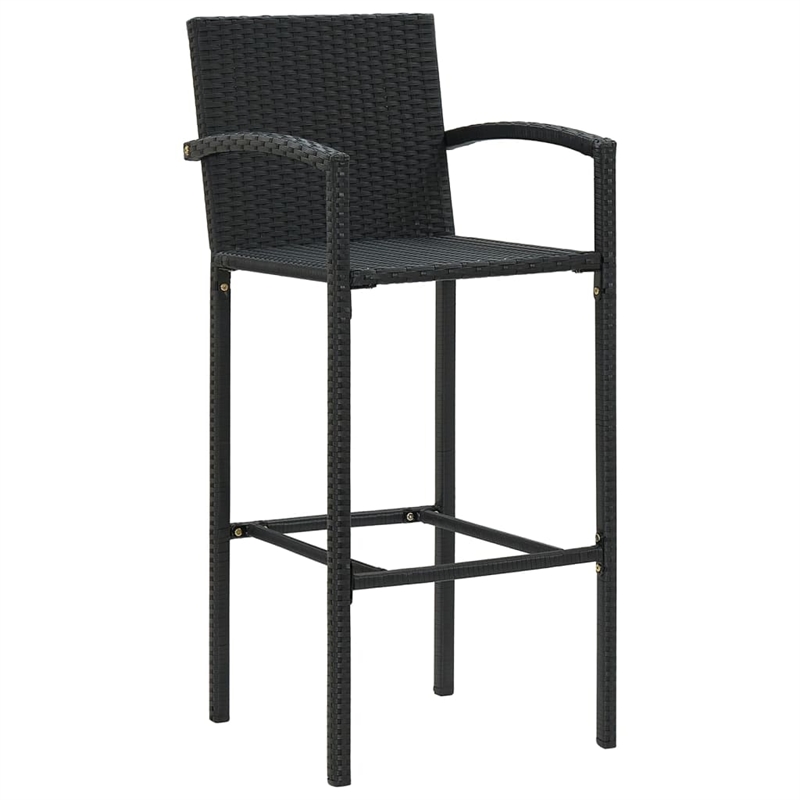 vidaXL Solid Acacia Wood Standard Bar Set in Black