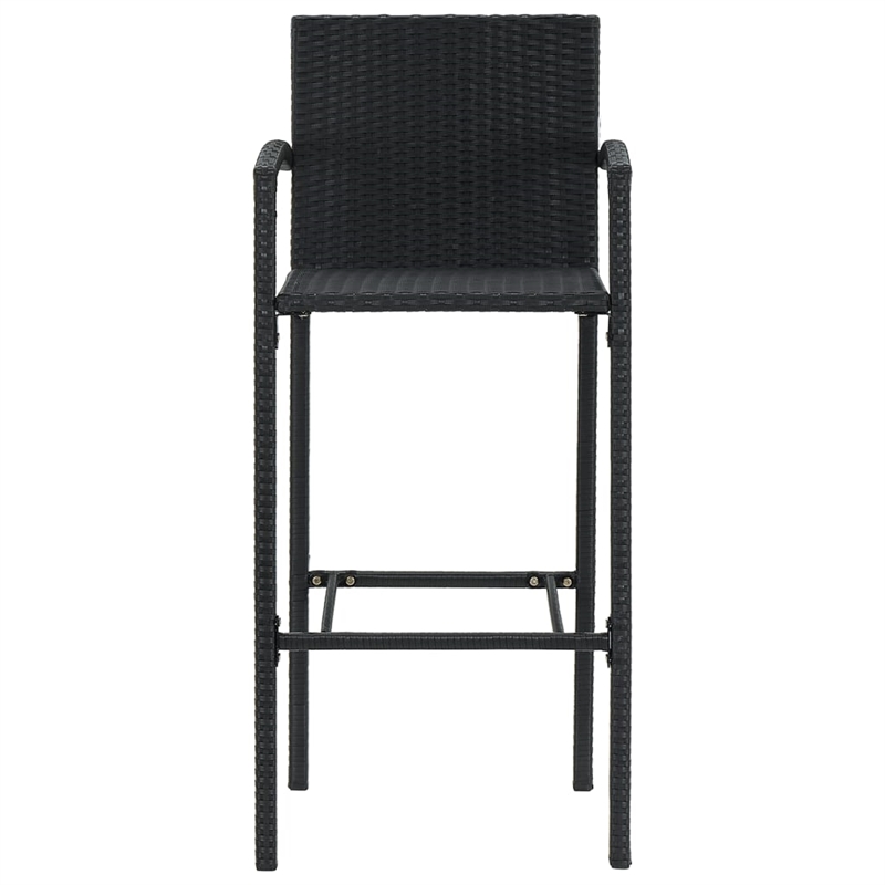 vidaXL Solid Acacia Wood Standard Bar Set in Black