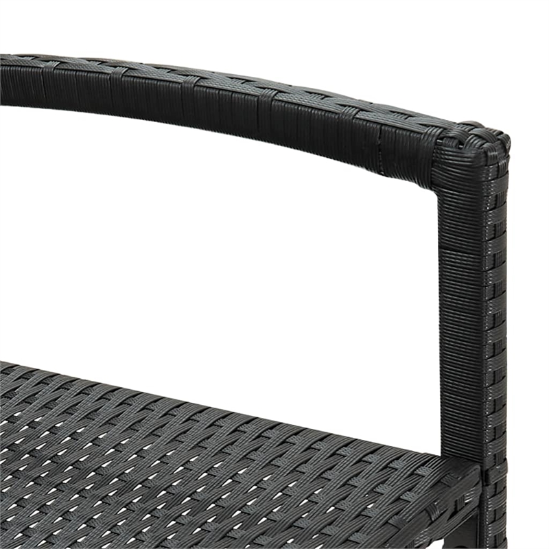 vidaXL Solid Acacia Wood Standard Bar Set in Black