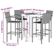 vidaXL Solid Acacia Wood Bar Set in Gray