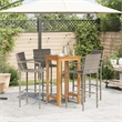 vidaXL Solid Acacia Wood Bar Set in Gray