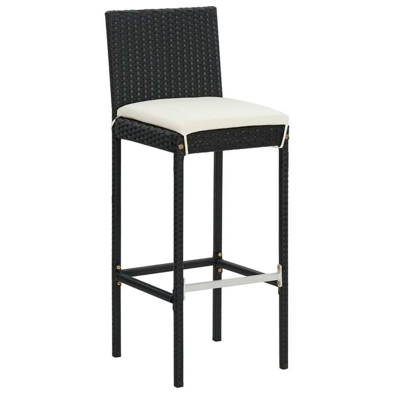 vidaXL 5 Piece Solid Acacia Wood Bar Set in Black/White/Cream
