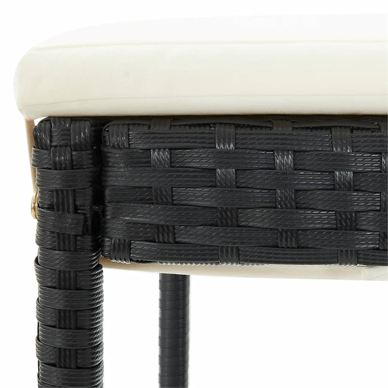 vidaXL 5 Piece Solid Acacia Wood Bar Set in Black/White/Cream