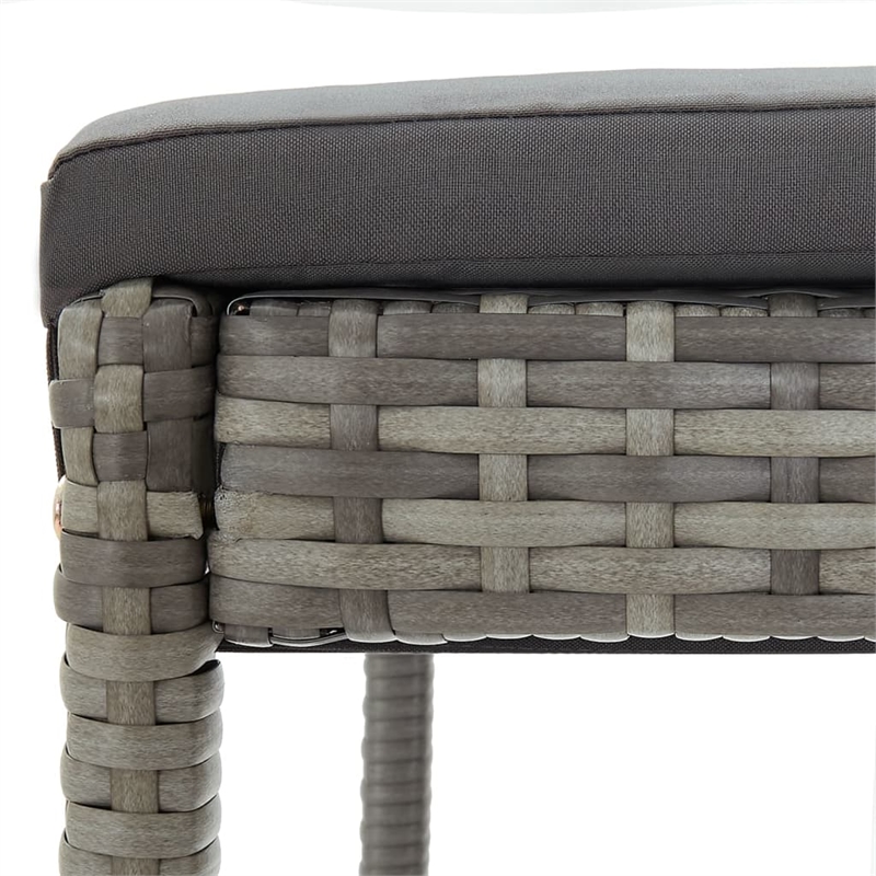 vidaXL 7 Piece Solid Acacia Wood Bar Set in Gray/Anthracite