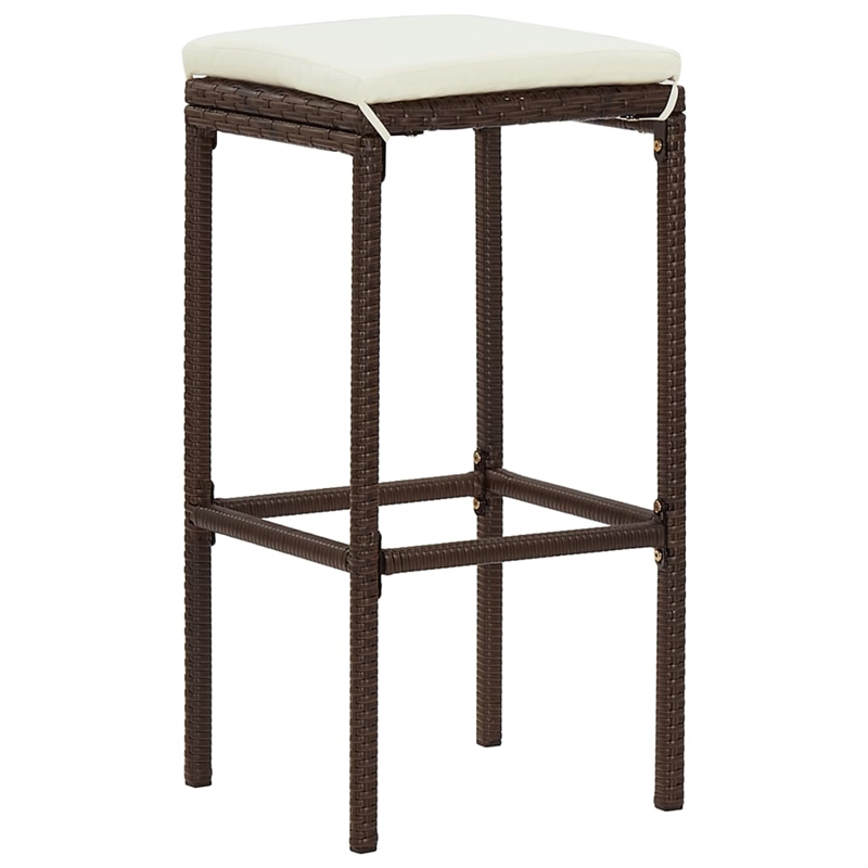 vidaXL 5 Piece Solid Acacia Wood Large Bar Set in White/Brown/Cream