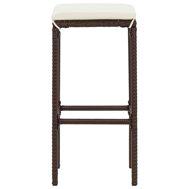 vidaXL 5 Piece Solid Acacia Wood Large Bar Set in White/Brown/Cream
