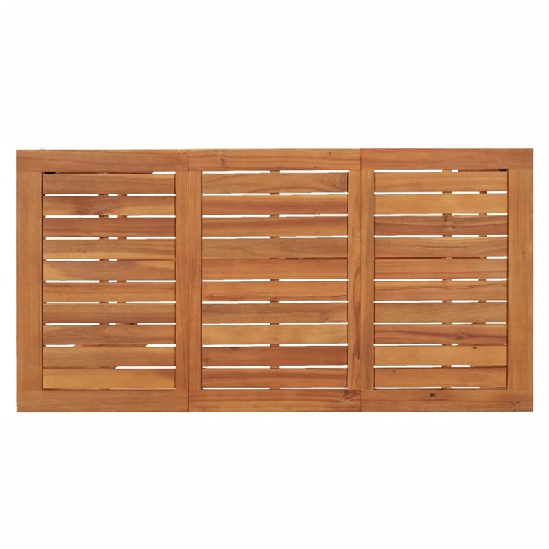 vidaXL 5 Piece Solid Acacia Wood Large Bar Set in White/Brown/Cream