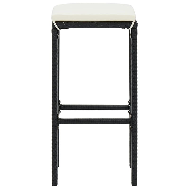 vidaXL 5 Piece Solid Acacia Wood Bar Set in Black/White/Cream