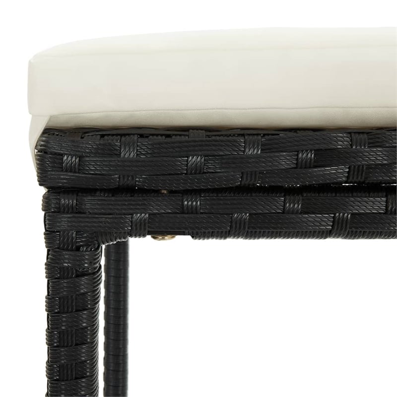 vidaXL 5 Piece Solid Acacia Wood Bar Set in Black/White/Cream