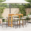vidaXL 7 Piece Solid Acacia Wood Bar Set in Brown