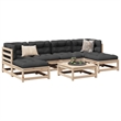 vidaXL 7 Piece Wood Patio Sofa Set in Anthracite
