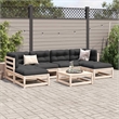 vidaXL 7 Piece Wood Patio Sofa Set in Anthracite