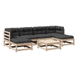 vidaXL 7 Piece Wood Patio Sofa Set in Anthracite