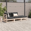 vidaXL 3 Piece Wood Patio Sofa Set in Anthracite