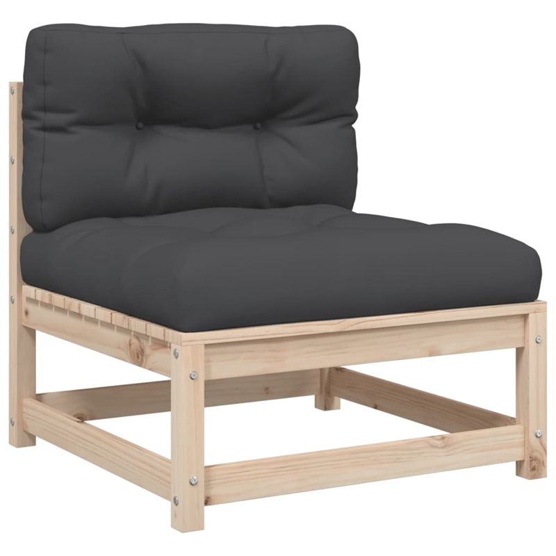 vidaXL 3 Piece Wood Patio Sofa Set in Anthracite