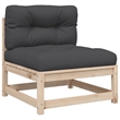 vidaXL 3 Piece Wood Patio Sofa Set in Anthracite