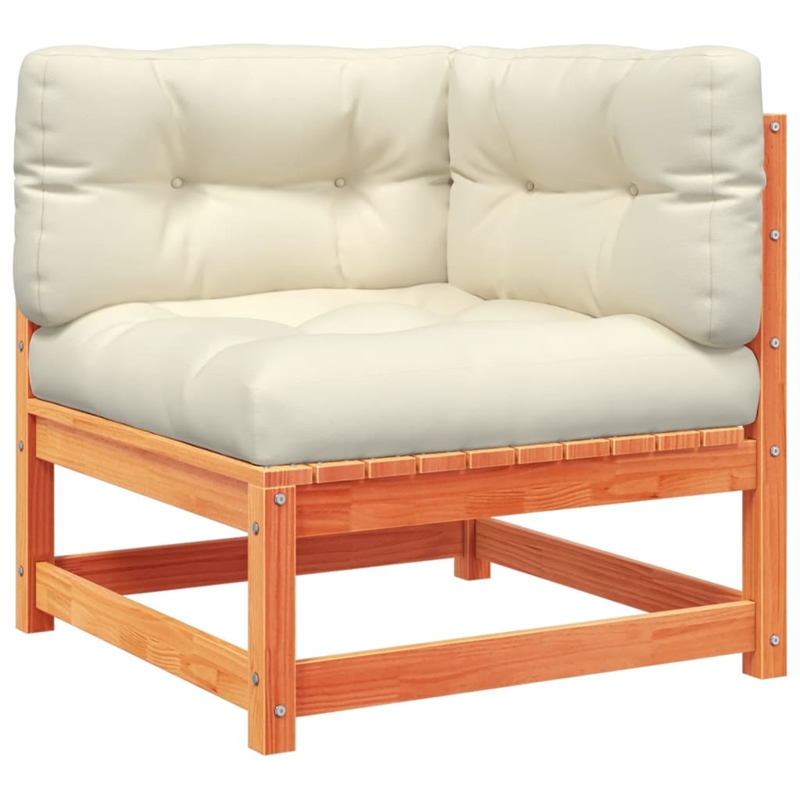 vidaXL 3 Piece Wood Small Sofa Set in Brown