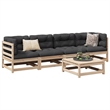 vidaXL 5 Piece Wood Patio Sofa Set in Anthracite