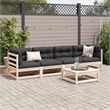 vidaXL 5 Piece Wood Patio Sofa Set in Anthracite