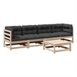 vidaXL 5 Piece Wood Patio Sofa Set in Anthracite