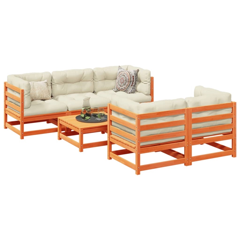 vidaXL Wood Sofa Set in Brown