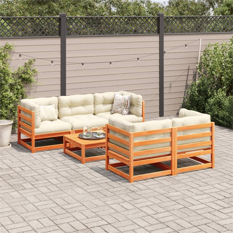 vidaXL Wood Sofa Set in Brown