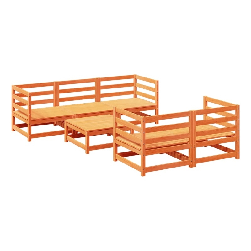 vidaXL Wood Sofa Set in Brown