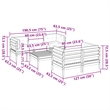 vidaXL 6 Piece Wood Sofa Set in Brown/Cream