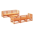 vidaXL 7 Piece Wood Sofa Set in Brown