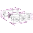 vidaXL 7 Piece Wood Sofa Set in Brown/Cream