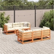 vidaXL 7 Piece Wood Sofa Set in Brown/Cream