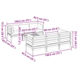vidaXL 7 Piece Wood Sofa Set in Brown/Cream