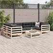 vidaXL 7 Piece Wood Large Sofa Set in Natural