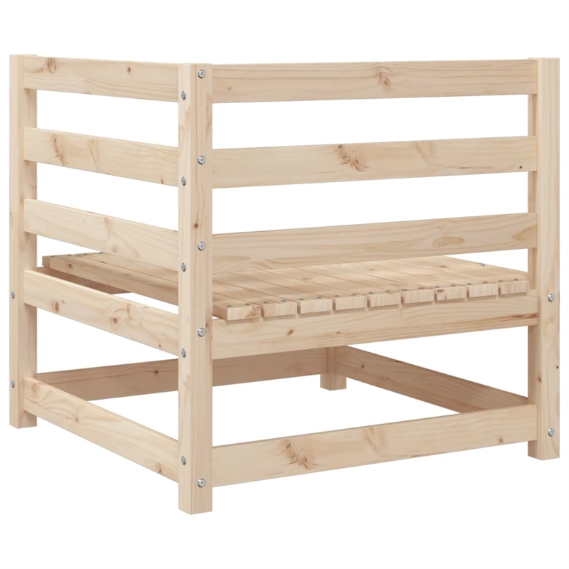 vidaXL 7 Piece Wood Large Sofa Set in Natural