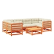 vidaXL 7 Piece Wood Sofa Set in Brown