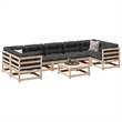 vidaXL 8 Piece Wood Patio Sofa Set in Anthracite
