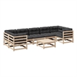 vidaXL 8 Piece Wood Patio Sofa Set in Anthracite