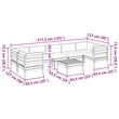 vidaXL 8 Piece Wood Sofa Set in Brown/Cream